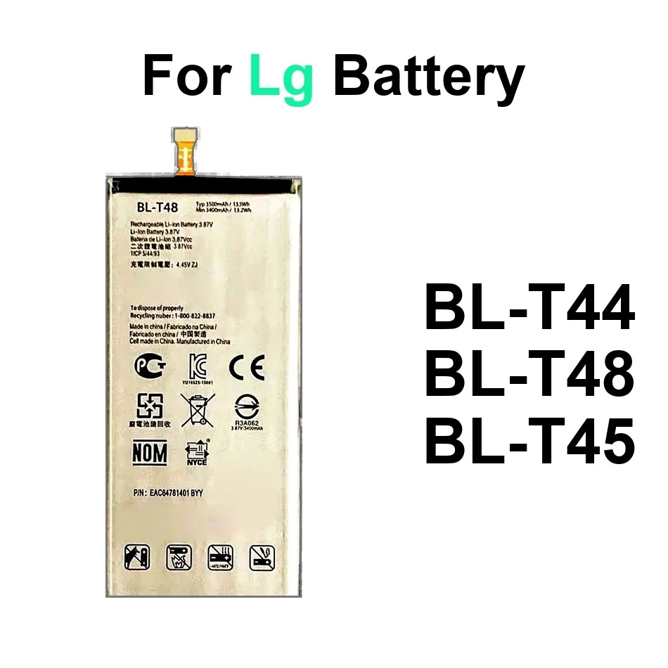 

Mobile Phone Battery Safe BL-T45 BL-T44 BL-T48 3500-4000Mah For LG Stylo 5 6