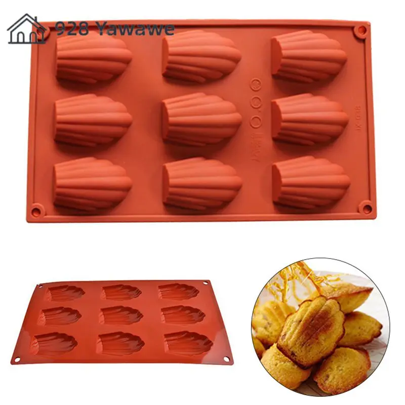 9-cavity Versatile Easy To Use High Quality Popular Flexible Top-rated 9-cavity Shell Mold Kitchen Baking Tool Food Grade Safe