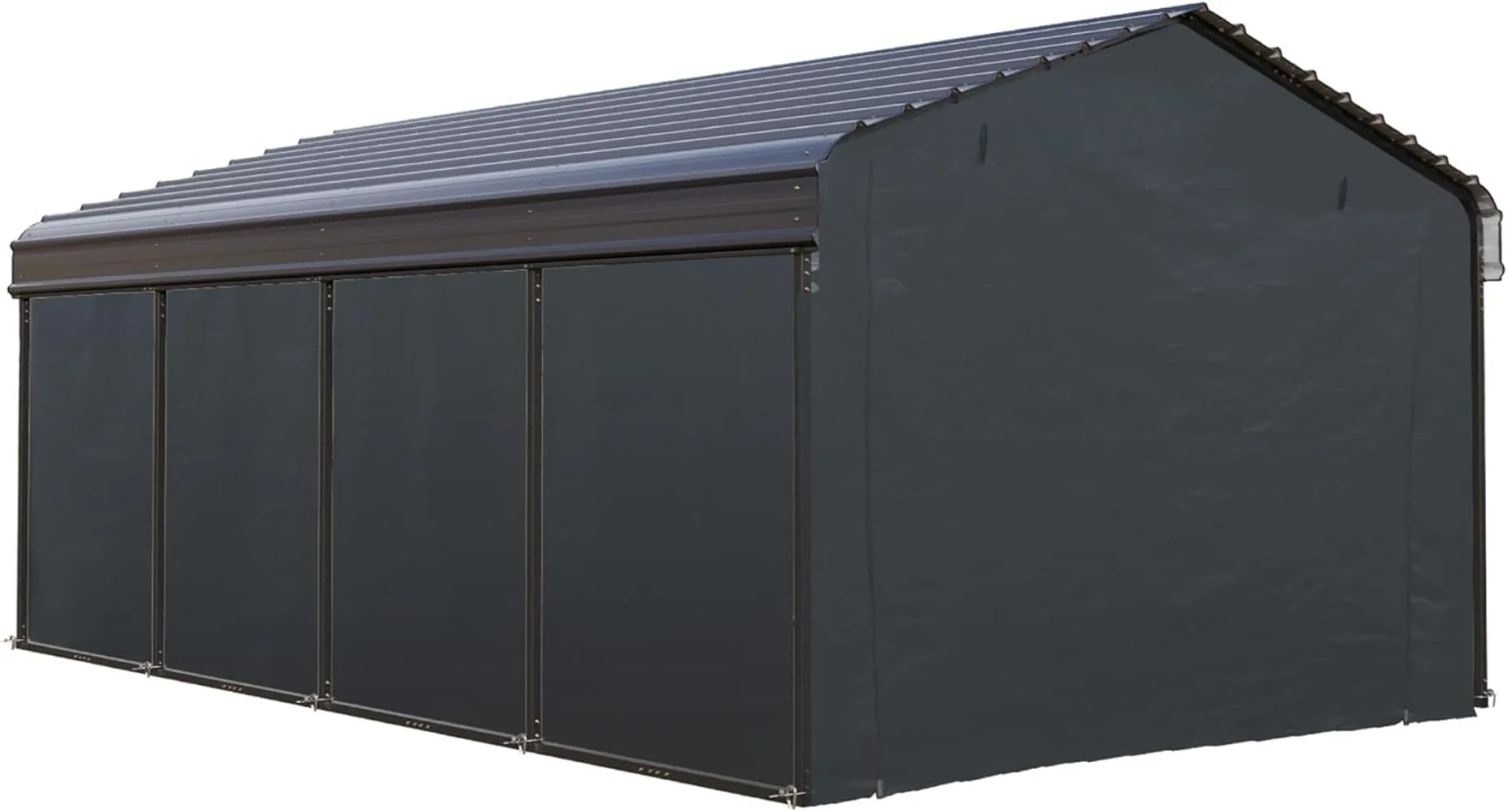 

12 x 20 ft Metal Carport Kits with Galvanized Steel Roof & Removable Sidewalls, Heavy Duty Metal Carport Canopy, Outdoor