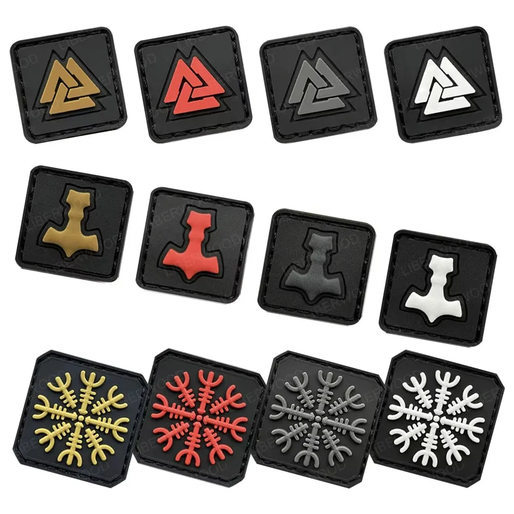 بوصلة فايكنغ التكتيكية الصغيرة بقع المطاط البلاستيكية في أودين نحن نثق شارة فالهالا تقبل شعار قرصان واحد يزين رقعة بخطاف