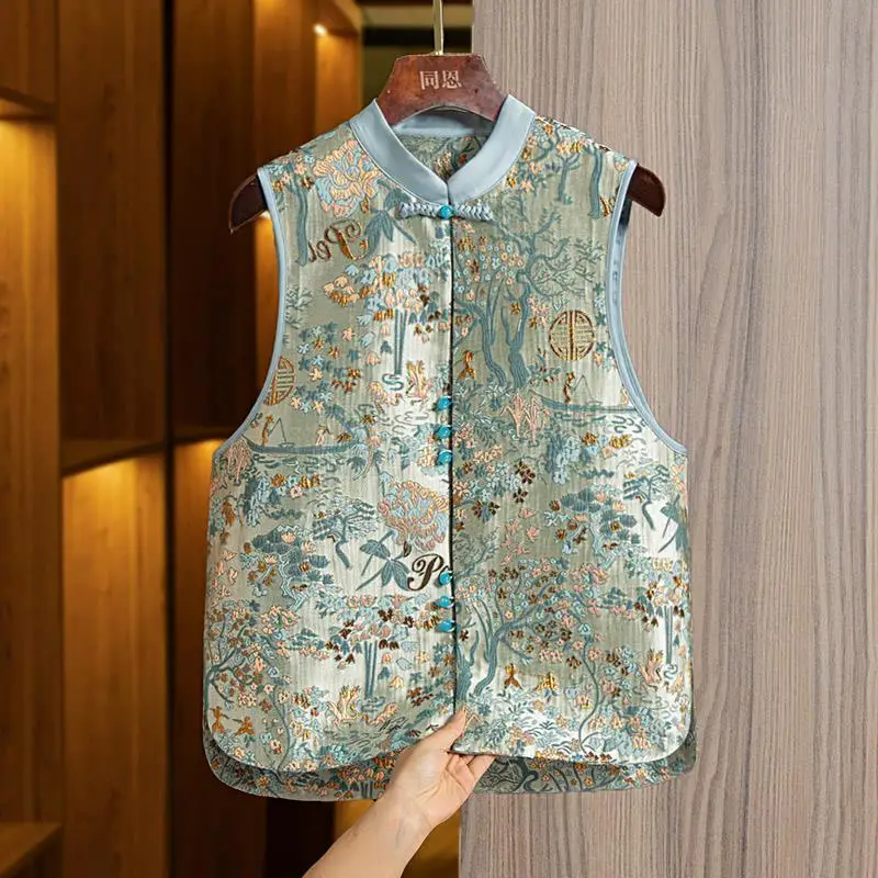 Pregnant Women's Chinese Style Embroidered Vest 2025 New Maternity Spring/Autumn Embroidered Vest Fashion Tang style Top LH063