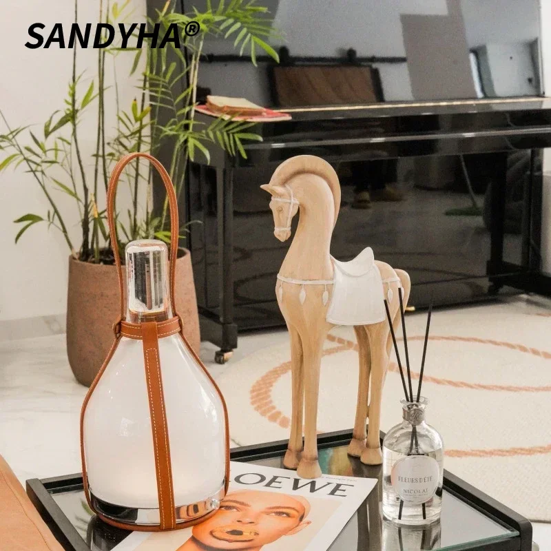 SANDYHA Touch Control LED Bedside Lamp Retro Nordic Home Decor Handheld Cream Style Lighting for Living Room Bedroom Salon