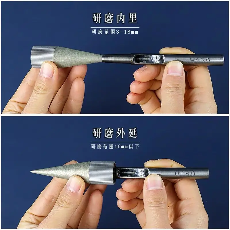 Round Punch Sharpener Grinding Tool Manual Leather Edge Sharpener for DIY Leather Craft Punch Polishing