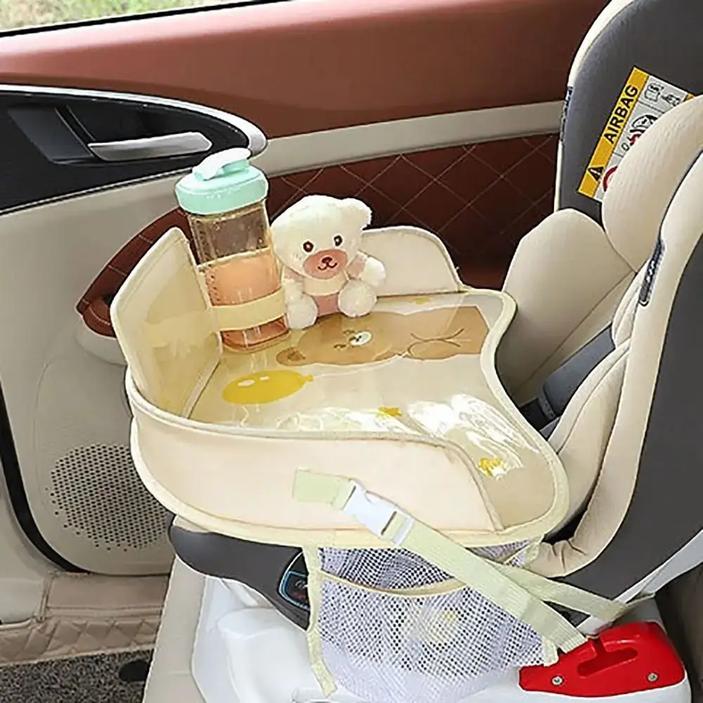 조절 가능한 만화 캐릭터 아기 카시트 트레이 곰 토끼 어린이 장난감 홀더 책상 PVC 간식 트레이 자동차 트레이 테이블 자동차 식판