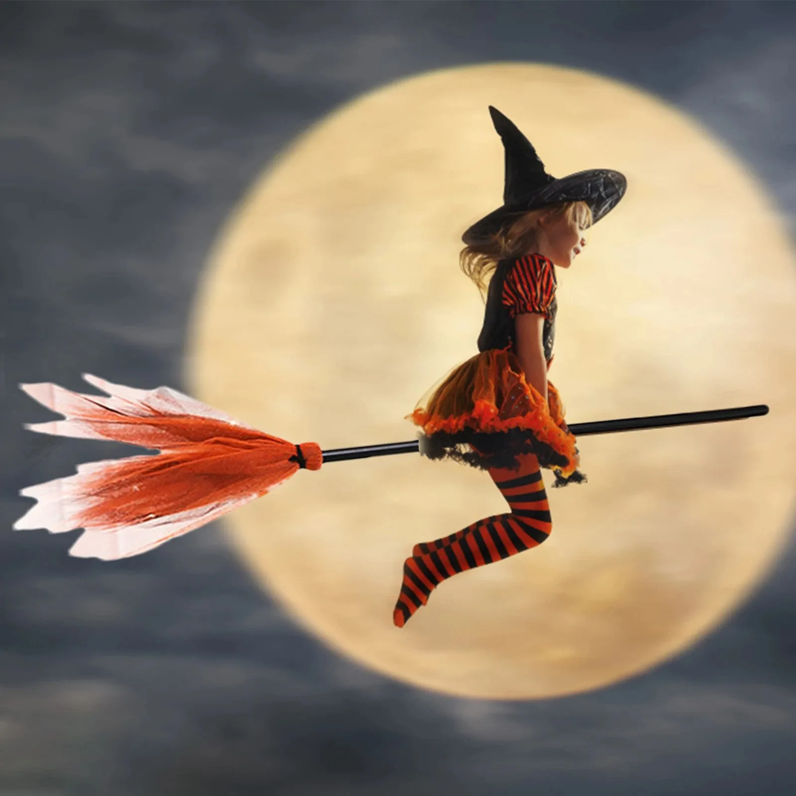 مكنسة الهالوين الساحرة للأطفال البلاستيكية التأثيرية عصا المكنسة الطائرة صور الدعائم لملحقات أزياء الهالوين التنكرية