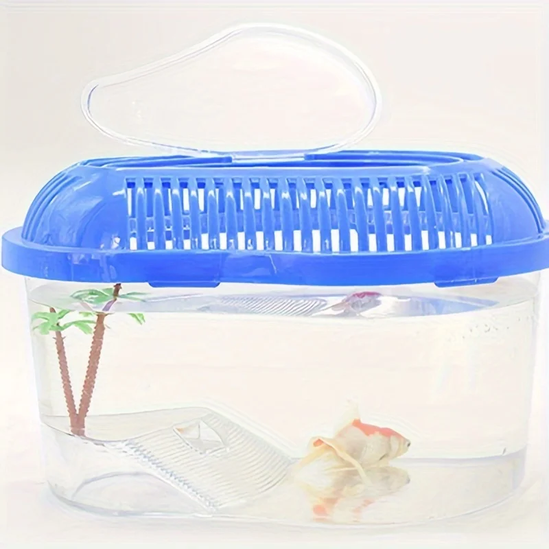 1PC Turtle Tank Plastic Transparent Belt Sun Drying Table, Household Ecological Tank, Turtle Outdoor Portable Breeding Box