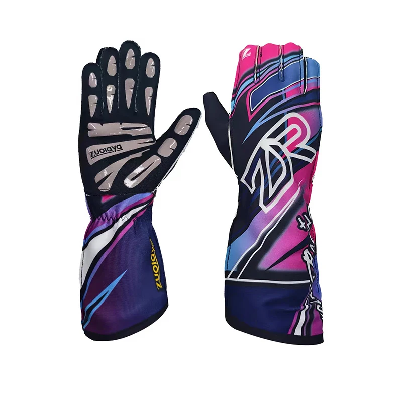 Racing Kart Gloves Long Outer Seam Non-Slip Light Thin Full Palm Silicone Wear-Resistant Customizable Pattern Car Racing Gloves