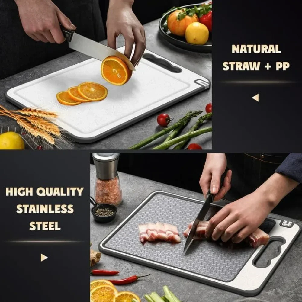 Thickened Stainless Steel Cutting Board Double Antibacterial and Mildew-proof Household Cut Board Kitchen Kneading Dough Board