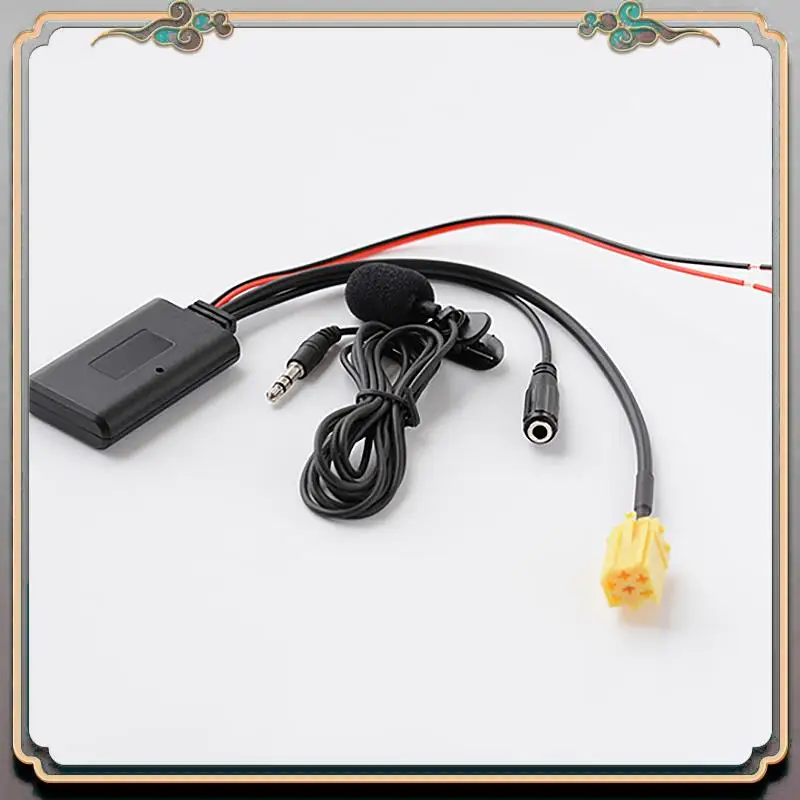 A73Q-Car Radio 6Pin Mini ISO AUX IN Replacement 3.5MM Audio Bluetooth 5.0 Microphone Cable For Fiat Bravo Panda Punto