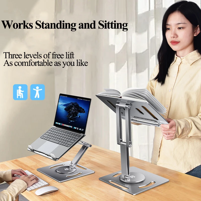 Imagem -04 - Oatsbasf 360 Alumínio Rotável Laptop Stand Altura Ângulo Ajuste Tablet Desktop Titular Multifuncional Leitura Livro Bracket