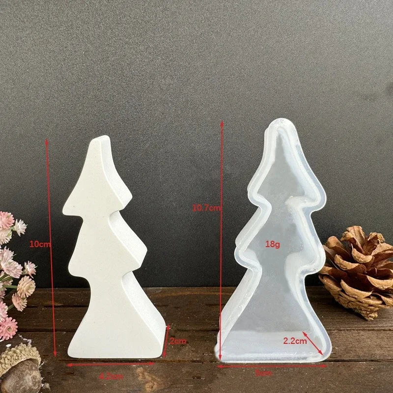 New Christmas Tree Silicone Molds Scented Candles Mold Plaster Concrete Mould Xmas Ornaments Home Decoration Holiday Ornaments