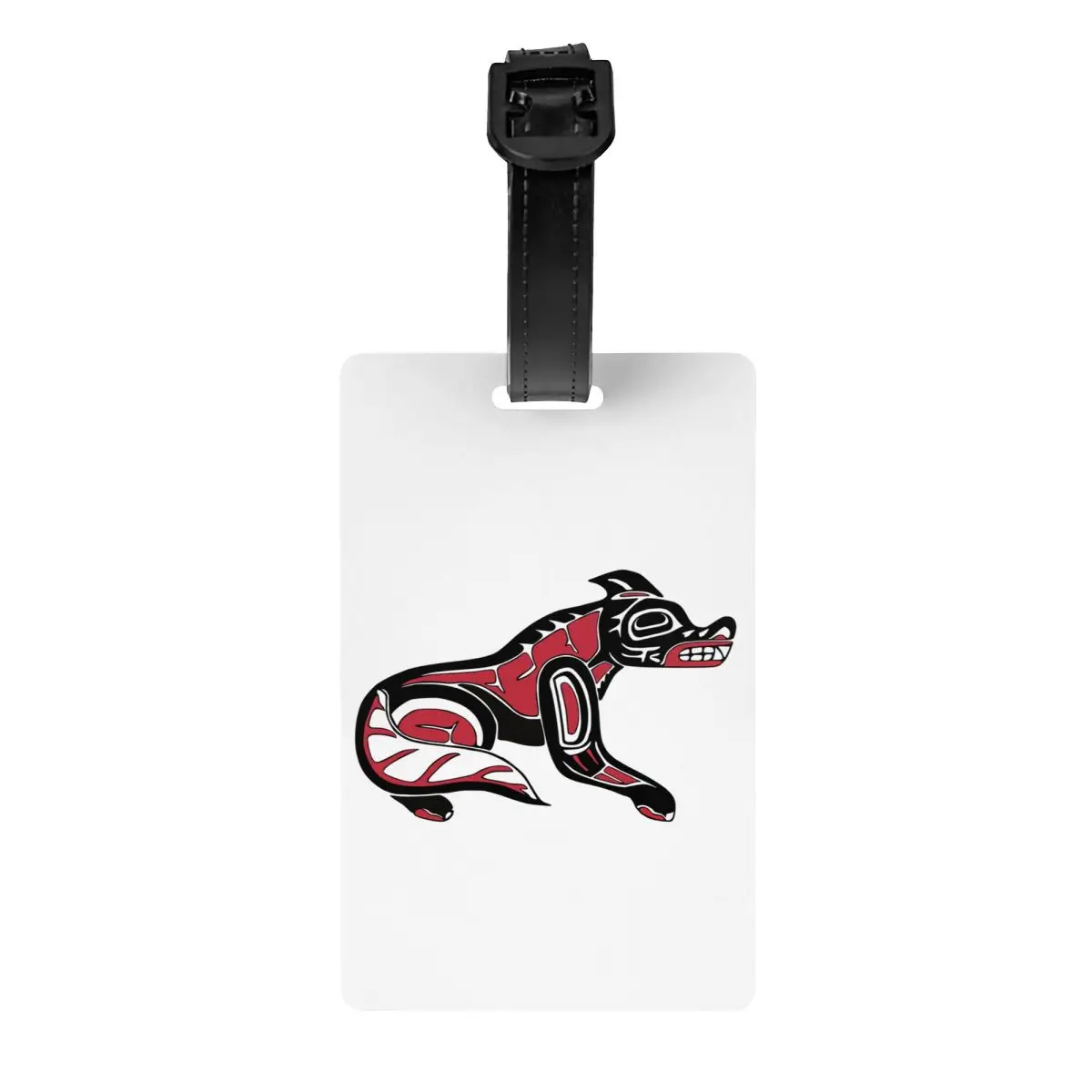 

Тихоокеанское Северо-Западное побережье, индейский хаида, волк, багажная бирка, багажная бирка на заказ, идентификационная этикетка с обложкой для конфиденциальности