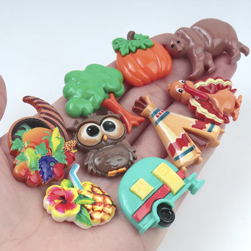 10/100PCS Resin Accessories Tribal Seories Owl Tent Bear Scrapbooking Patch Craft DIY handmade Craft Decoration Accessories