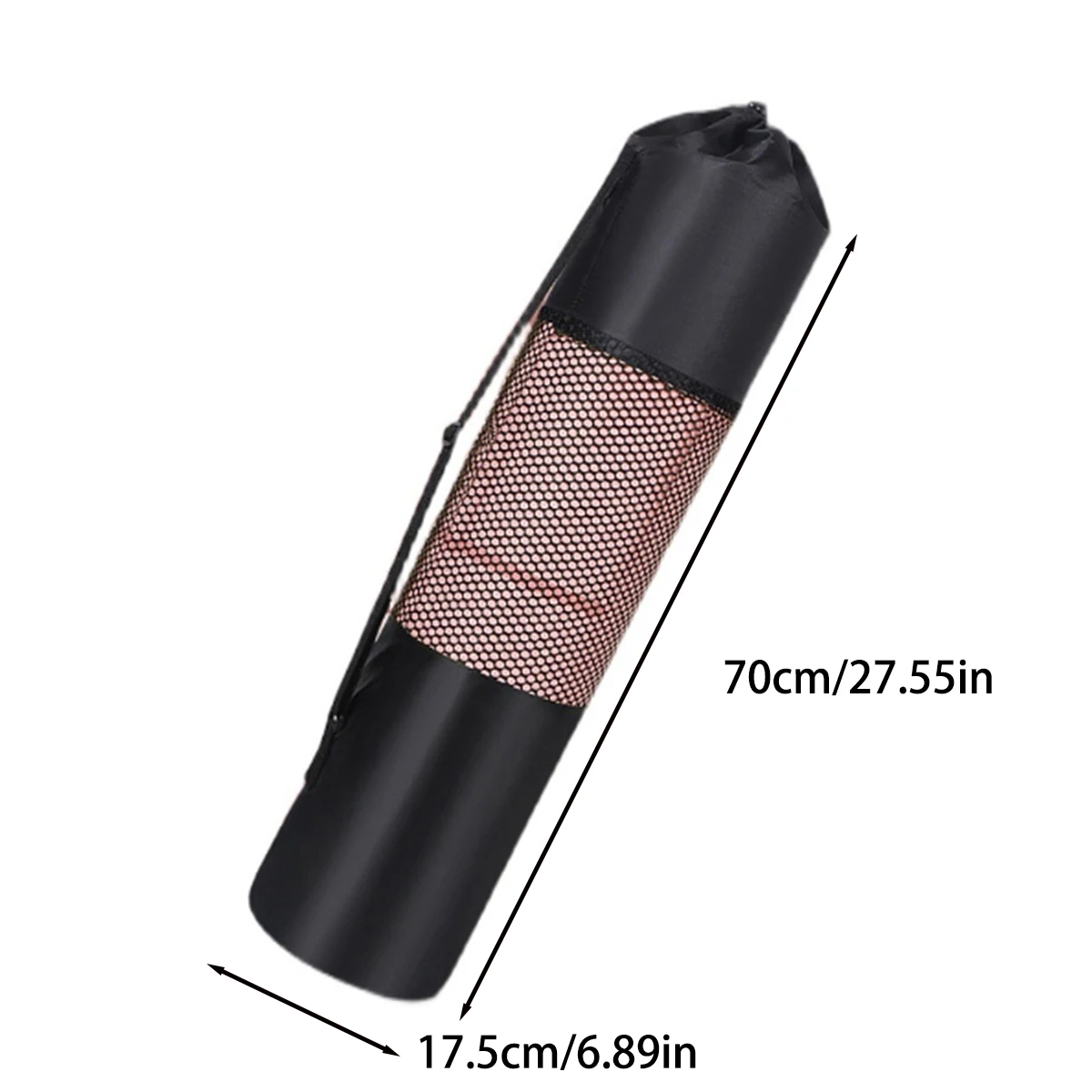 1 حقيبة شبكية لتخزين سجادة اليوجا قابلة للتنفس - قماش أكسفورد متين، أسود مع حزام كتف، مثالية للاستخدام اليومي واللياقة البدنية