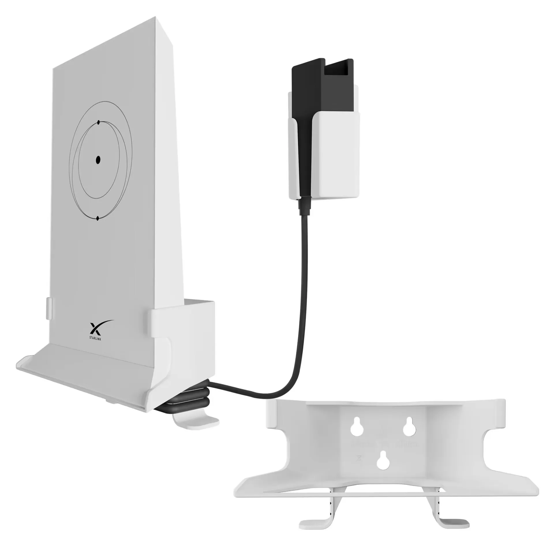 2 in 1 Wall Mounting Kit for StarLink Mesh WiFi Router V2, including Wall Bracket for the StarLink Router & Wall Bracket for the