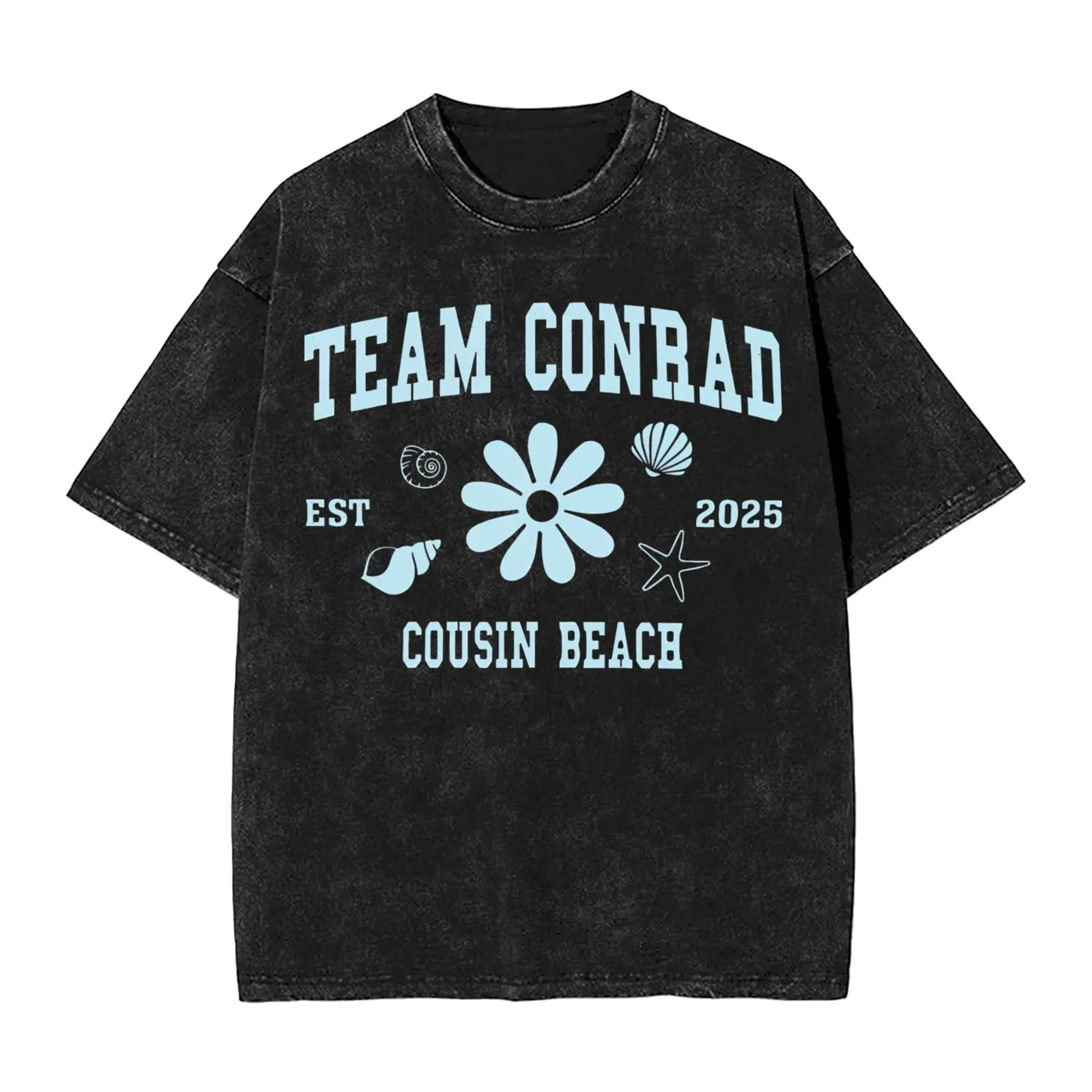 

Team Conrad Cousins Beach Washed T Shirts Streetwear T-Shirts The summer I Turned pretty Tees Men Women Short Sleeve Street