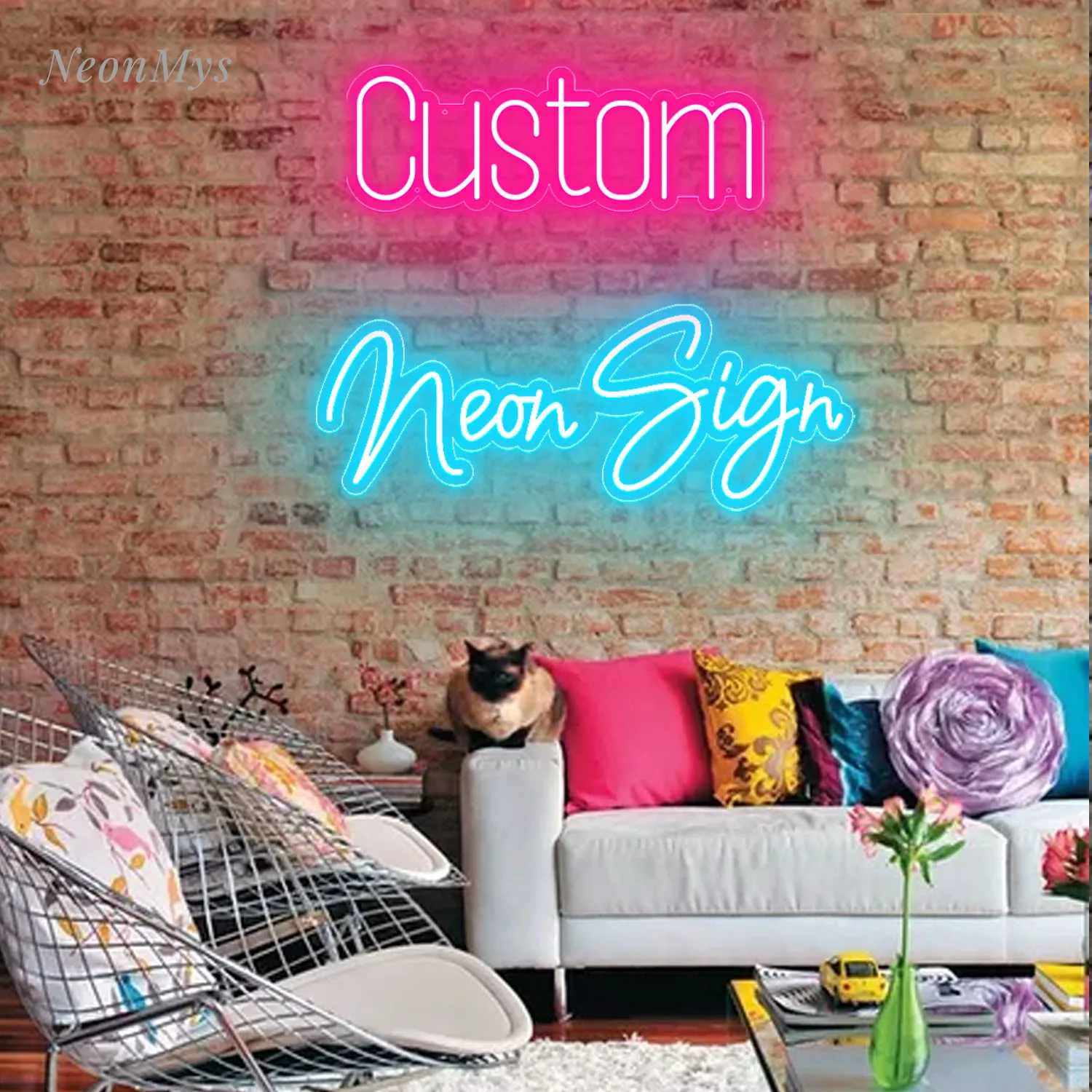 Letrero publicitario de neón con nombre Led personalizado, luz de neón con número, decoración de salón de belleza, luces flexibles, lámpara de pared para boda, 11 colores