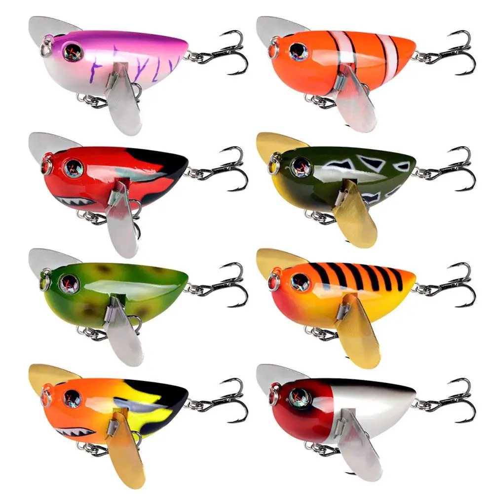 

New Fishing Lures 5.8cm/12.7g Popper Floating Hard Wobblers Bait Metal Blade Wings Artificial Lures for Fishiing Accessories