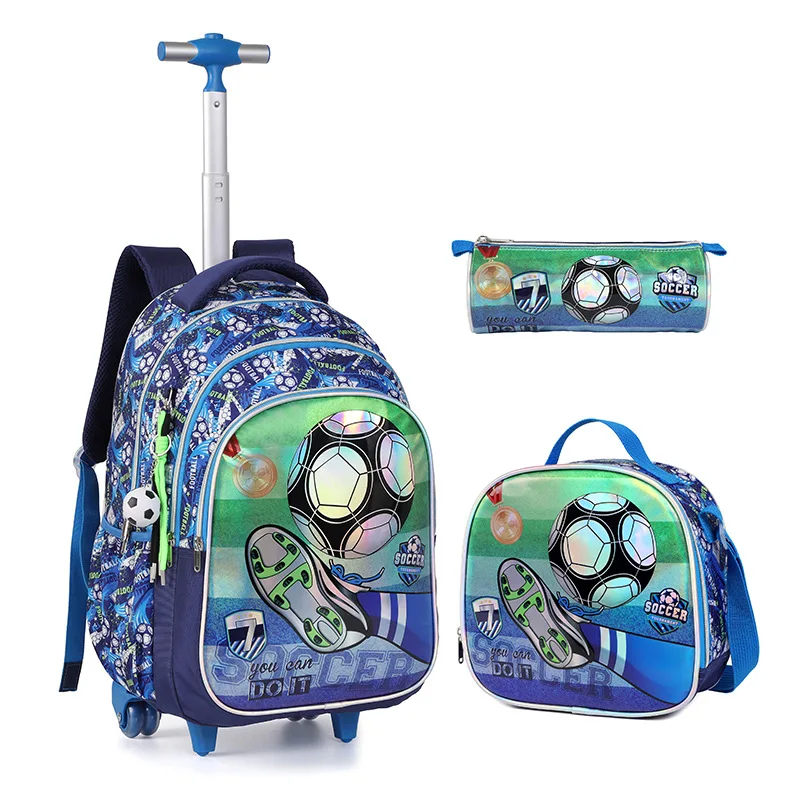 School Backpack set Rolling Backpack for Boys School Students Wheeled Backpack Trolley Bag With Wheels Travel Luggage Book Bag