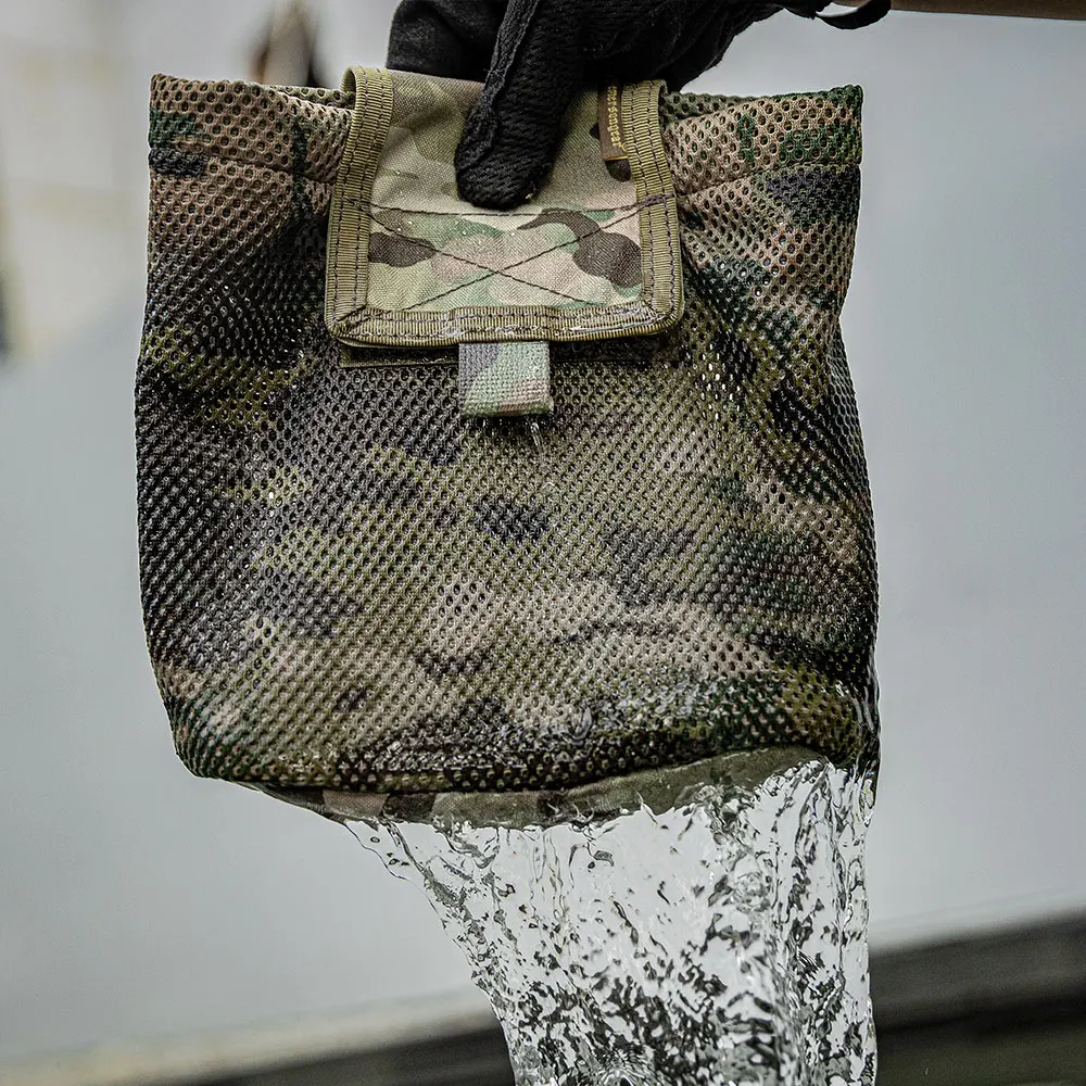 Emersognear Tactical Mesh Dump Pouch Folding Magazine Recycle Bag Net Mag Storage Pocket MOLLE Portable Lightweight Hunting