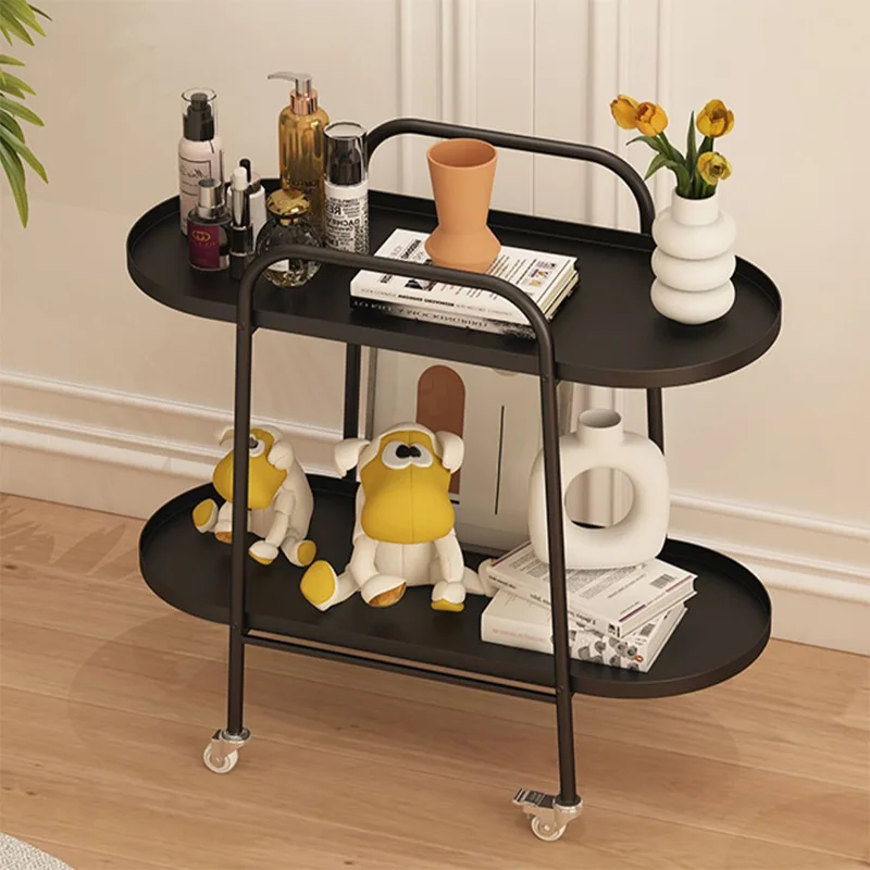 wrought iron sofa side table, removable simple coffee table, living room, household trolley, shelf side cabinet