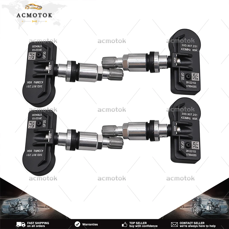 

433MHz Tire Pressure Monitoring Sensor 30D907251 For Volkswagen CC ID.3 Jetta Passat Sagitar Tavascan Tayron Teramont Viloran