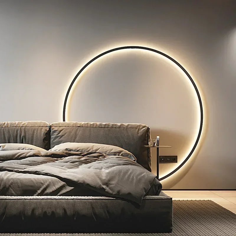 Nordic Circle LED Wall Lamp Minimalist Background for Living Room Hall Hotel Bedside Home Decor Sconces Indoor Lighting Fixture