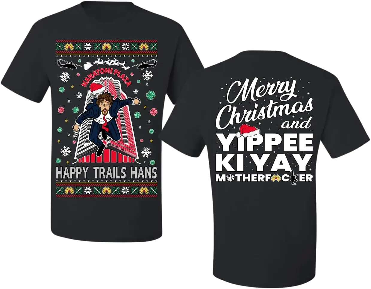 Nakatomi Plaza Christmas Party 1988 Classic McClane Die Hard Ugly Christmas Men's Graphic T-Shirt