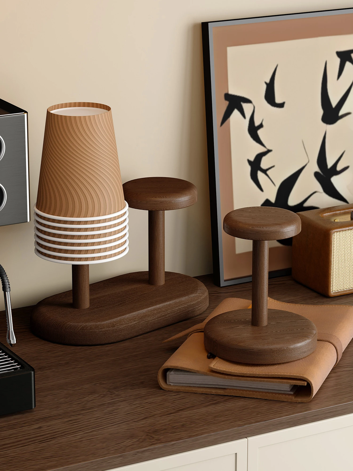 

Деревянный настольный органайзер для одноразовых стаканов: подставка для чайных и кофейных бумажных стаканов в ретро-стиле, инструмент для хранения в доме и ванной комнате