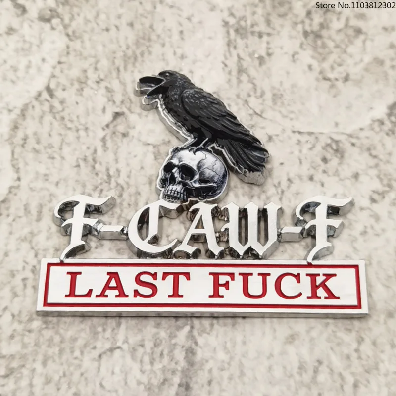 Unique Gothic Raven Skull 3D Metal Car Decal Vehicle Sticker Unique Chrome Emblem for Modified Trucks Decoration Car Accessories