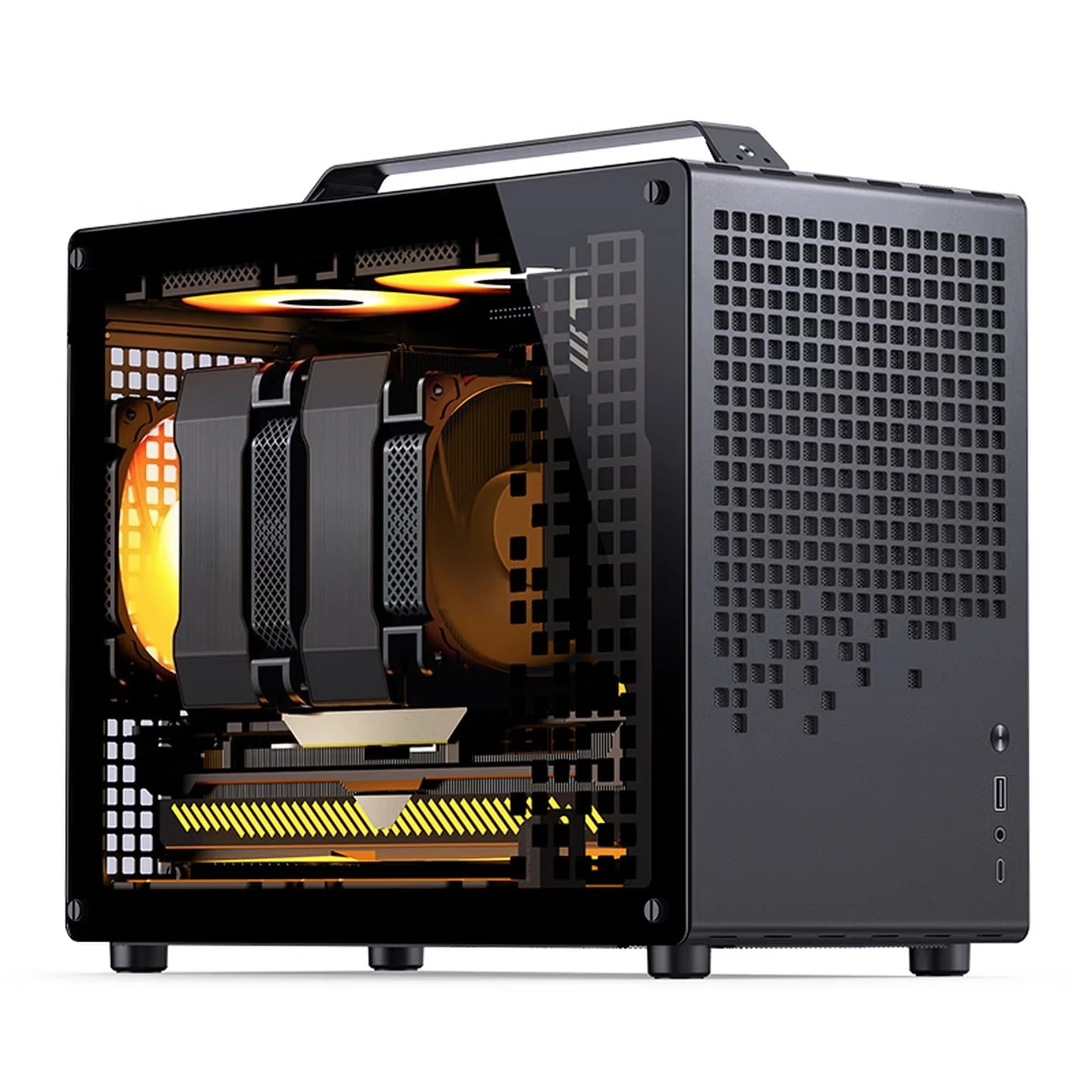 Without Fan Black MATX Chassis (about 20L/240 Cold Row/163mm Air Cooling/ATX Power Supply/long Graphics Card/Type-c)