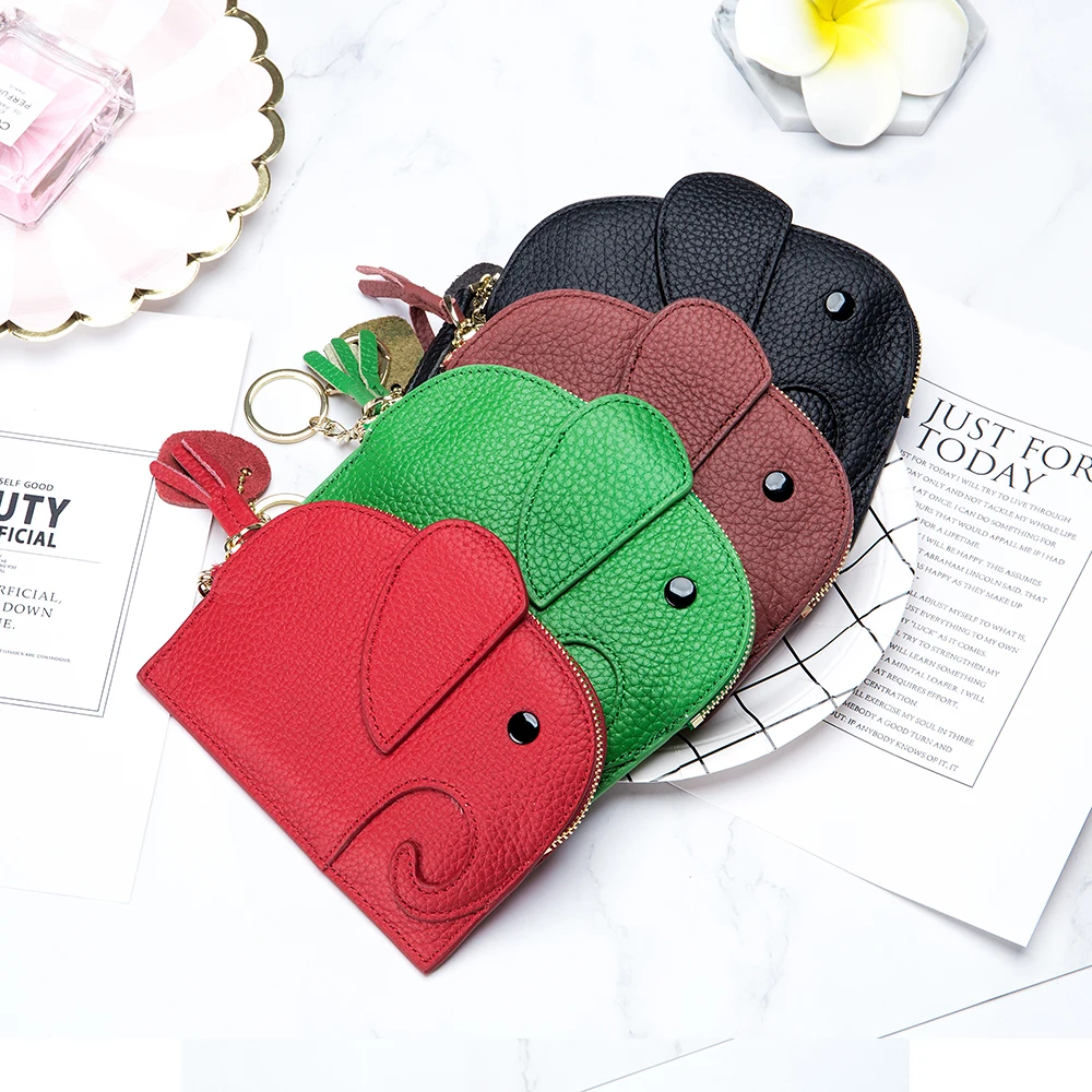 Japanese zero wallet ins leather coin purse leather package female cute elephant mini creative COINS