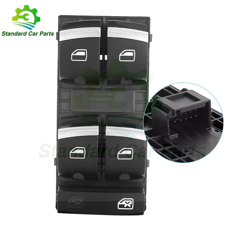 

4F0959851H Power Window Control Switch Button For Audi A3 8P 2004 - 2011 A6 S6 RS6 C6 Avant 2005 - 2011 Q7 2006 - 2011