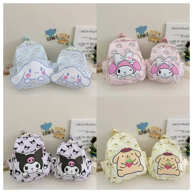 

Sanrio Hello Kitty Childrens Backpack Cartoon Cinnamoroll My Melody Kindergarten School Bag Large Capacity Student Backpack Gift