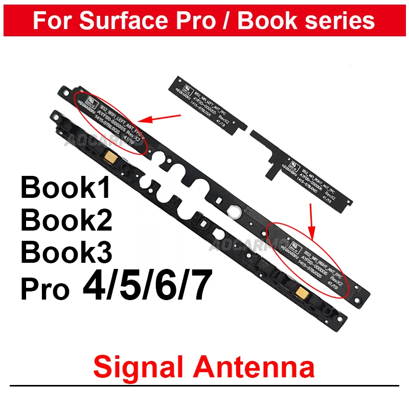 Wi-Fi Signal Antenna Strip Network Module Flex Cable For Microsoft Surface Pro 7 6 5 4 Pro4 Pro7 Book 1 2 3 13.5