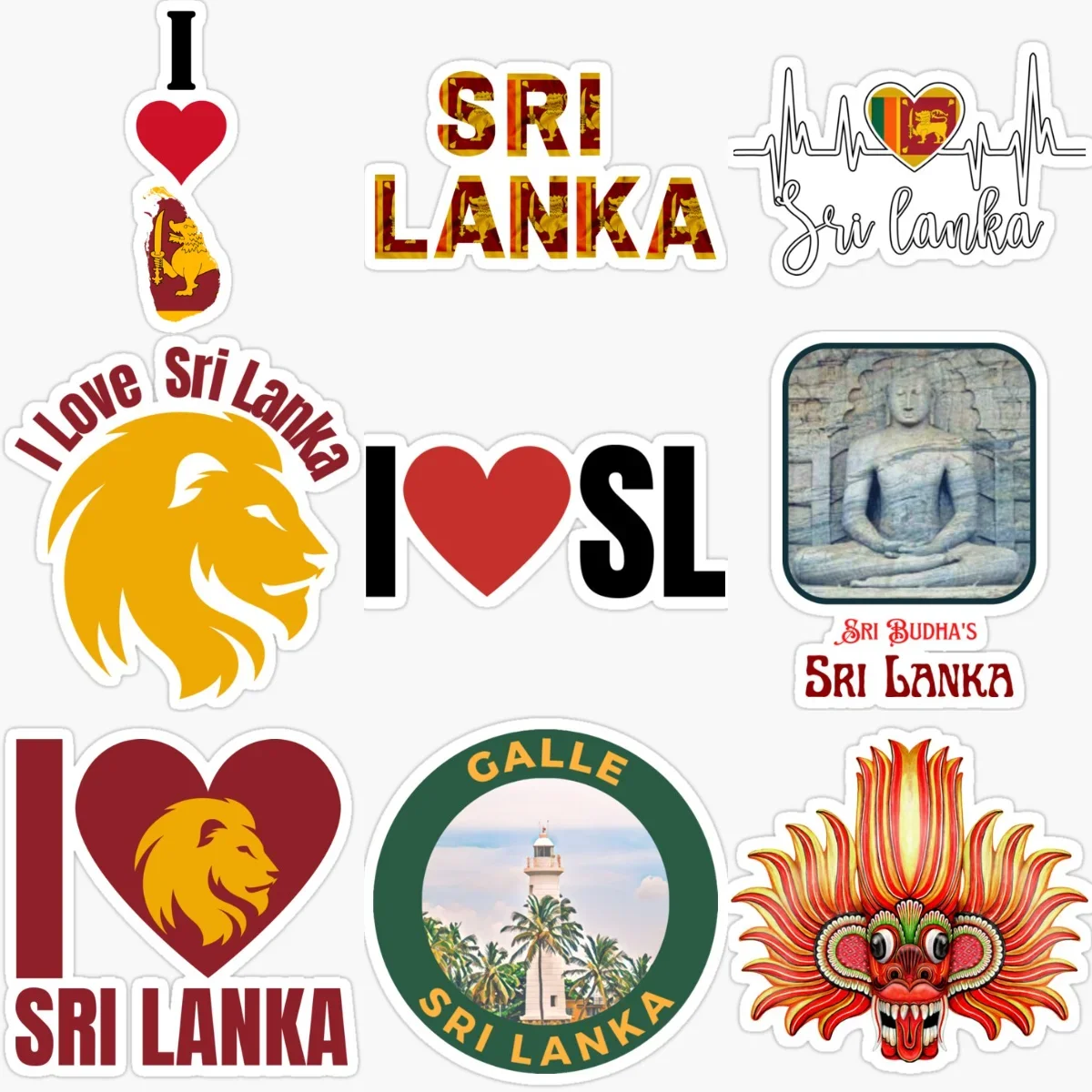 

Sri Lanka Flag Map Lion Creative PVC Car Stickers for Car Van Bicycle Motorcycle Helmet Window Wall Decoration Accessorie