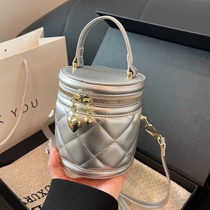 

Fashion Diamond Lattice Shoulder Bag Designer Bucket bolsa feminina 2024 Summer High Quality Pu Leather Mini Crossbody Phone Bag