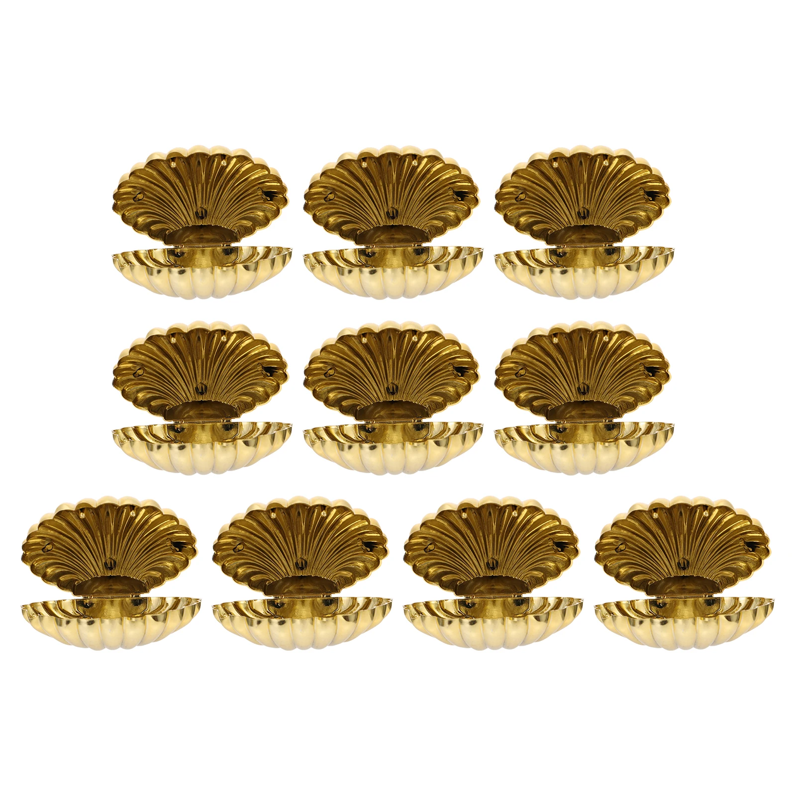

10pcs Wedding C y Shell Shape Favor Box Jewelry Sweet Plastic Long Lasting Golden Color Shower Treats Box