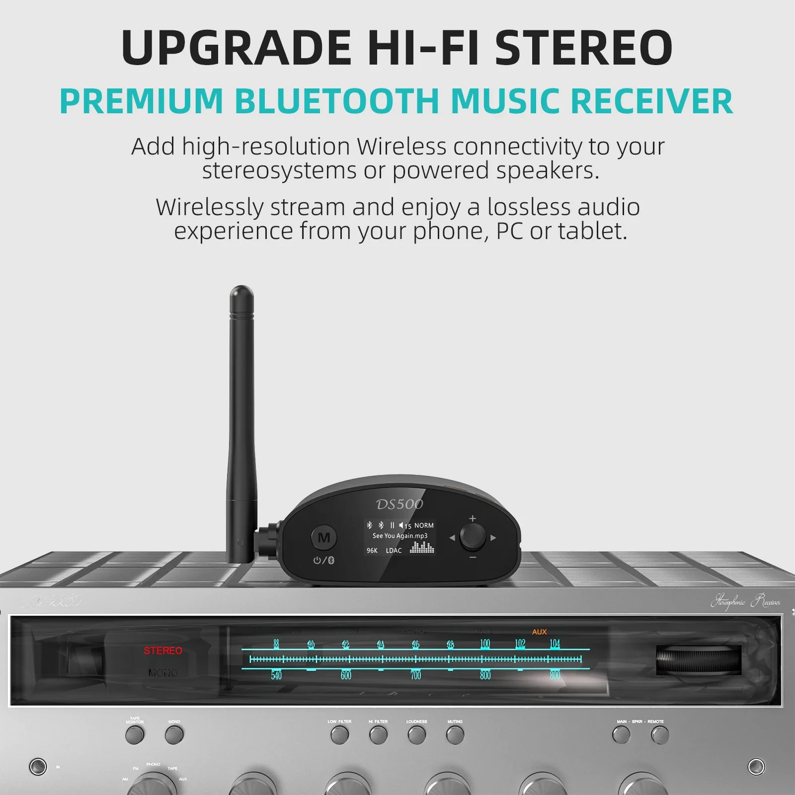 new 1Mii Home Bluetooth 5.1 Adapter with Aptx, Aptx-LL, Aptx-HD, Aptx Adaptive & LDAC Bluetooth Receiver Portable DAC Audio HiFi