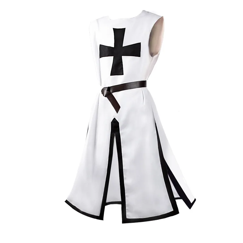 Halloween Costume Medieval Waist-Cinched Jacket Split Spliced Men's Top Stage Performance Clothes Polyester Fabric