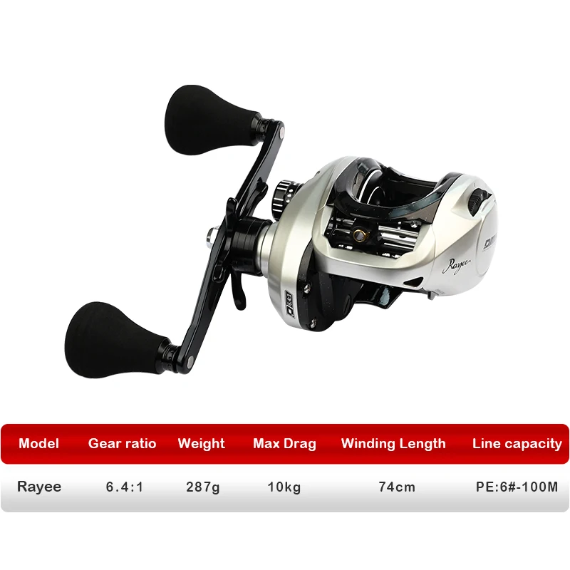 PURELURE Rayee Baitcasting Fishing Reel 11+1 6.4:1 Freshwater Sea Carretilha De Pesca Long Casting For Snakehead