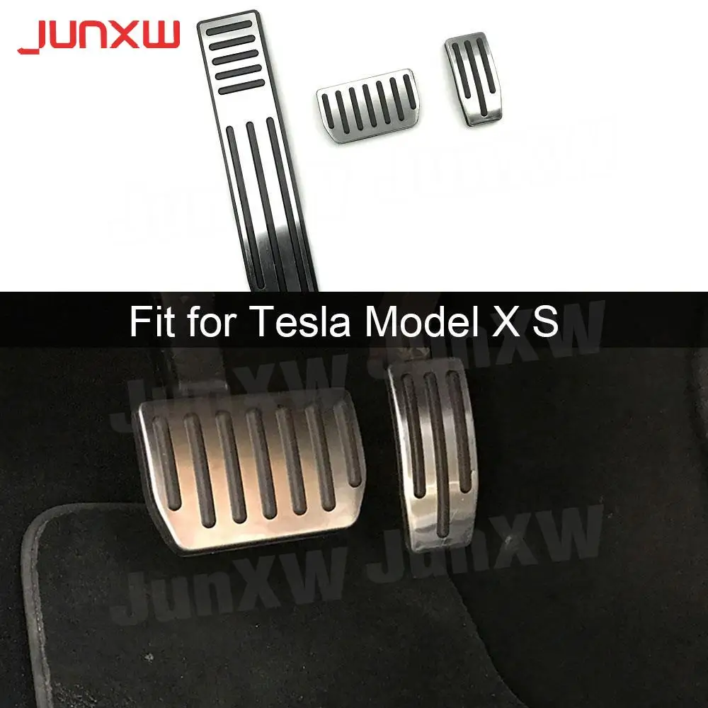 

Car Foot Pedal Pads Covers for Tesla Model X For Tesla Model S Inner Accessories Aluminum Alloy Accelerator Brake Rest Pedals