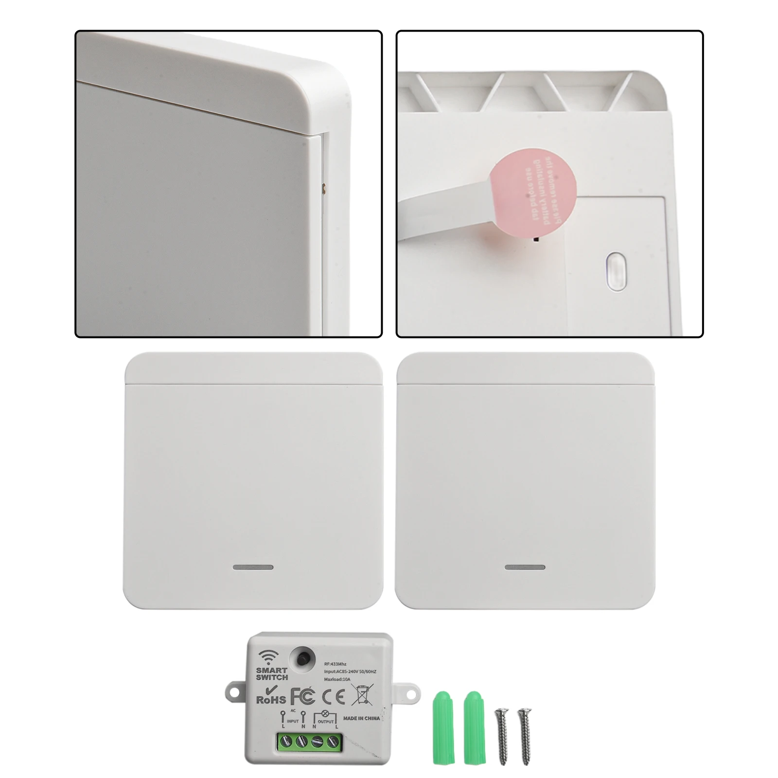 433MHz Wireless Switch Battery Powered Switch Convenient Control Safety And Peace Of Mind Seamless Communication