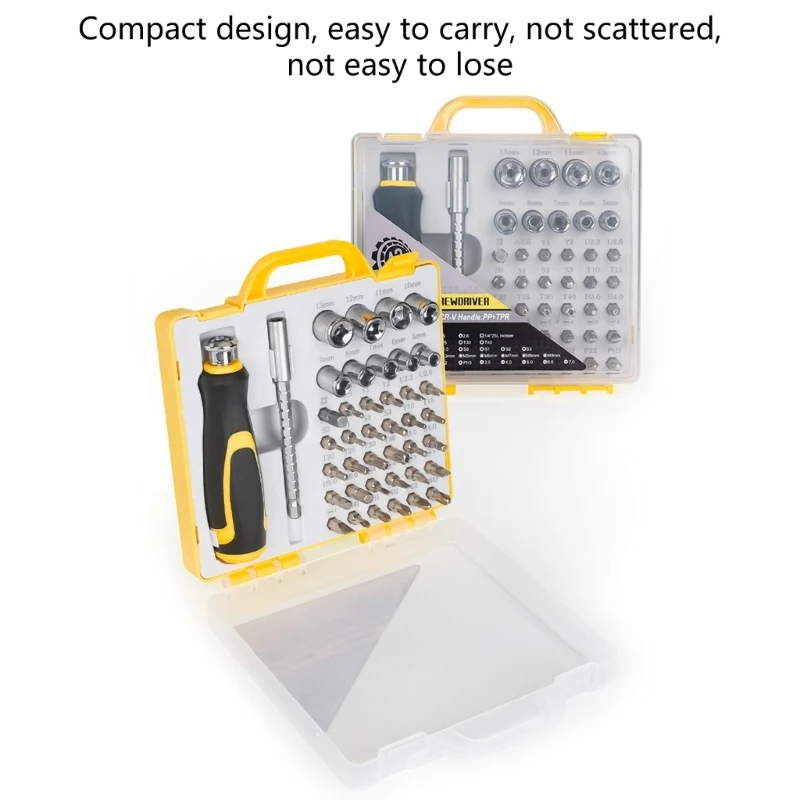 42 in 1 Ratcheting Wrench Rod Socket Set Screwdriver Bit Tool Ratcheting Handle Wrench Quick Release Screwdriver