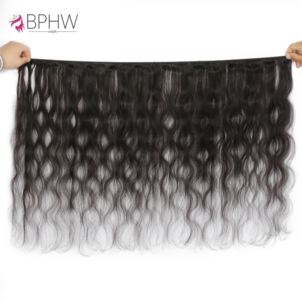 BPHW-Extensions de Cheveux Brésiliens 100% Naturels pour Femme Africaine, Mèches Vierges, 12A, 30 Pouces, avec Dentelle 13x4