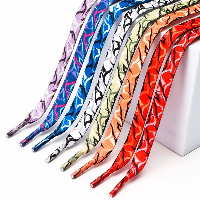 Flat Shoelaces for Sneakers Thorn Pattern Shoelace Colorful Clot Personalized Sports Casual Basketball Shoes Laces for Woman Man