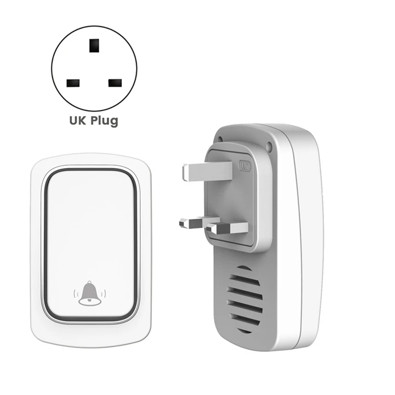 Timbre inalámbrico autoalimentado sin batería, timbre de puerta impermeable, timbre de seguridad para el hogar para personas mayores