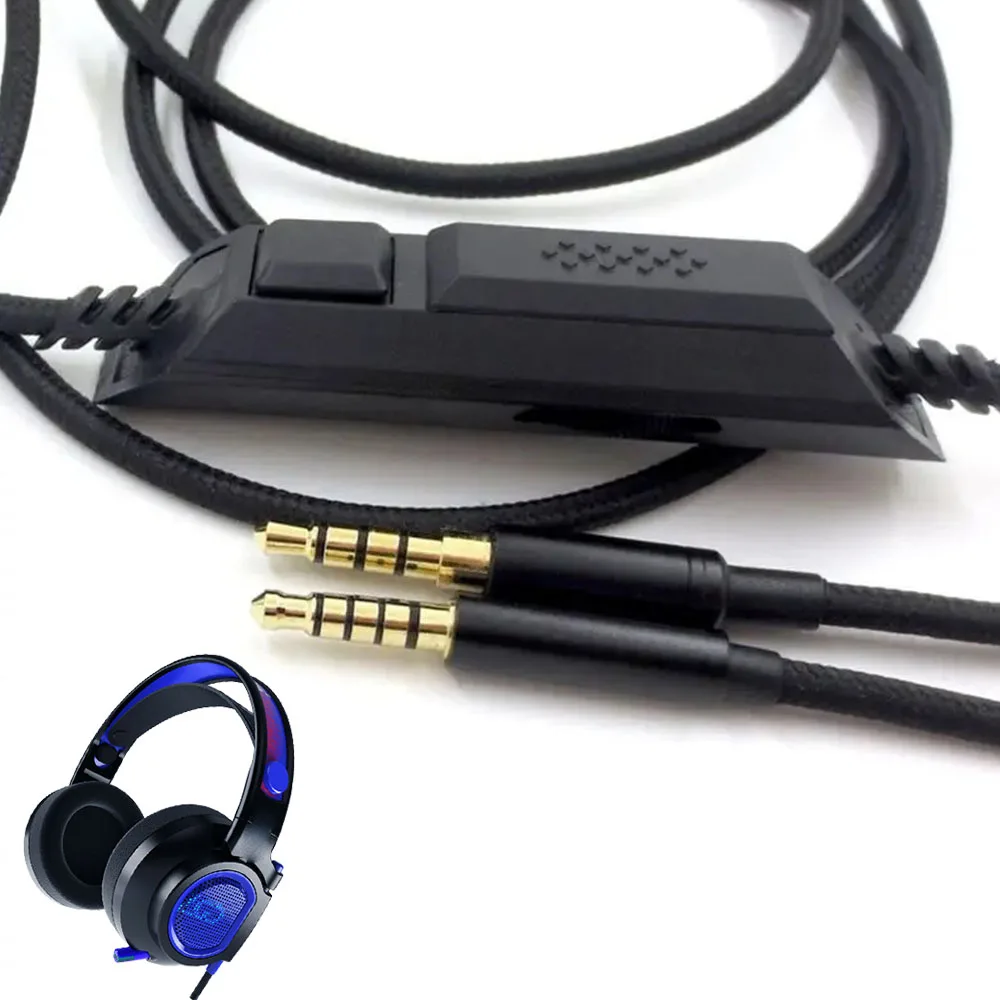 Aux Cable Multi Function Extension Audio Music Gaming Headset for Logitech G433 G233/G Pro/G Pro X Headset Volume Control Cable