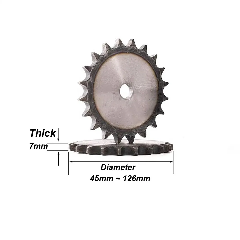 1pc 08 Flat Sprocket 10/11/12/13/14/15T To 25 Tooth Pitch 12.7mm Tooth Thickn 7mm Industrial Drive Chainwheel Surface Hardened