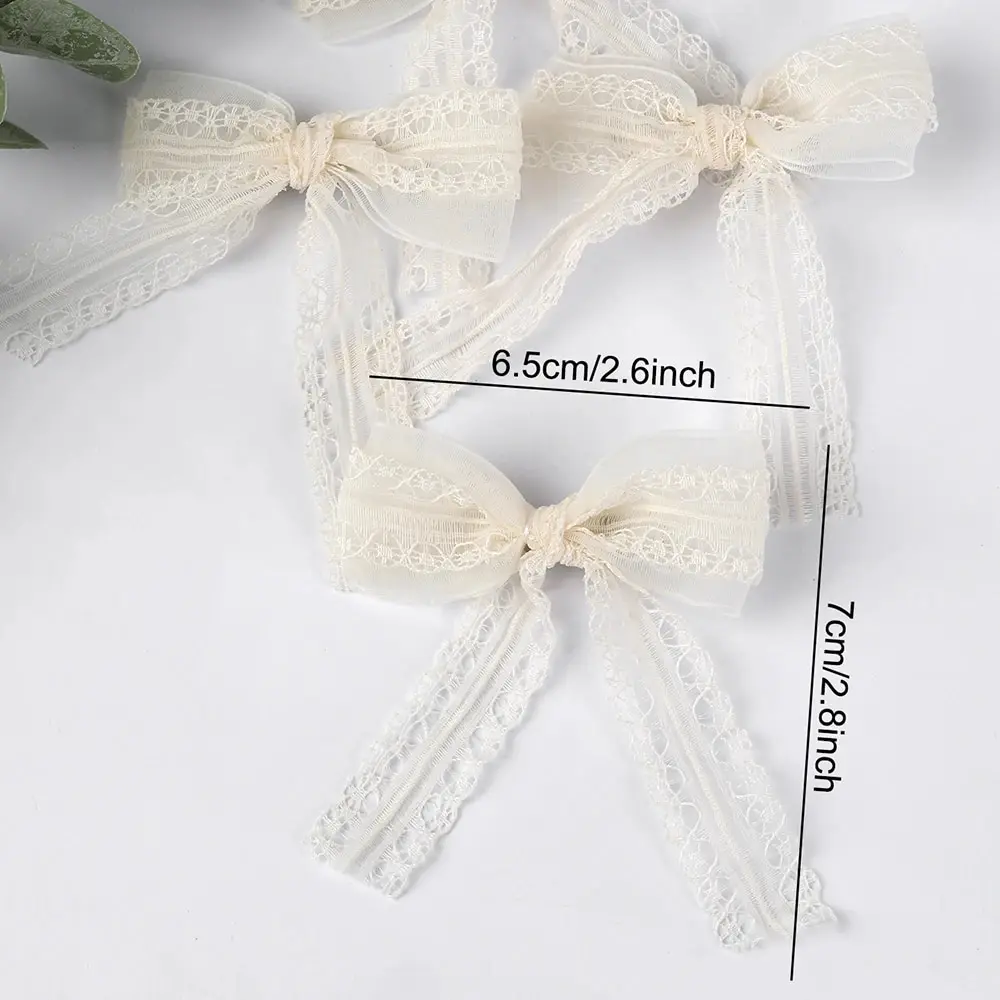 6pcs Elegant Lace Bow Hair Clips for Girls Fairy Bow Hair Clip for Spring and Summer Kids Headwear Girl Hair Accessoires